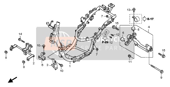 Honda SH125S 2011 Cuerpo del marco para un 2011 Honda SH125S